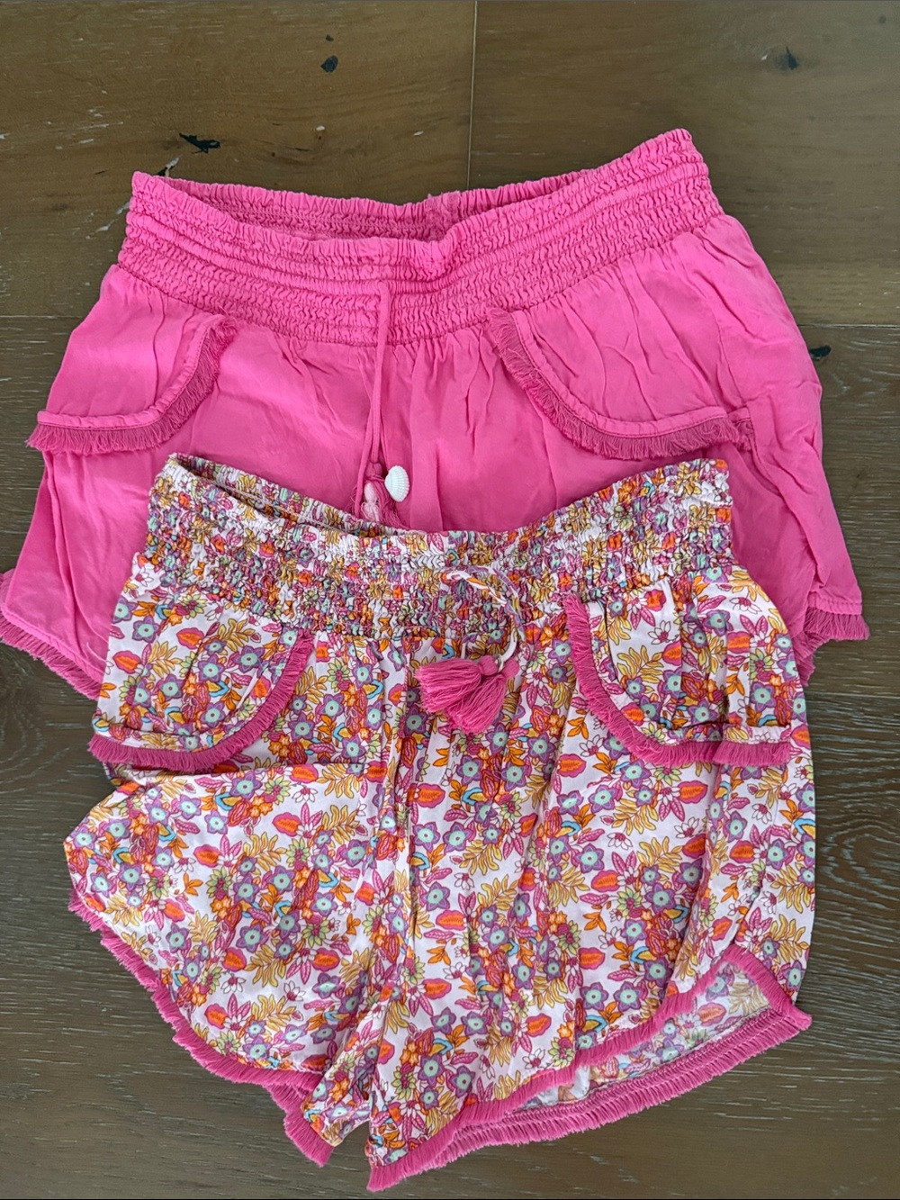 Women’s Pink Floral Smocked Waist Shorts - Brand